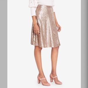 NWT Gold Sequin Flare Skirt